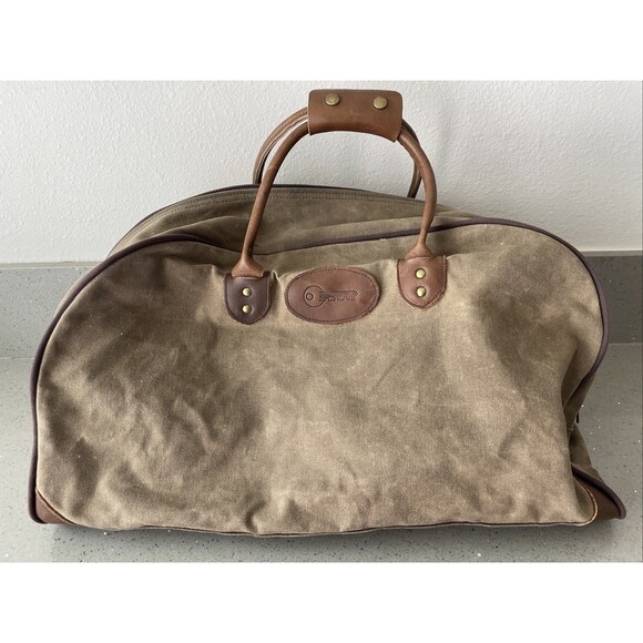 Frost River Canvas Duffle Bag Waxed Leather Straps Duluth Minnesota Brown